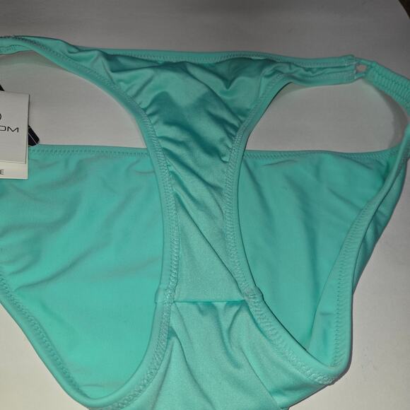 Volcom Womens XL Swimsuit Bikini Bottoms Simply Solid Full Carvico Green Teal - Picture 7 of 14
